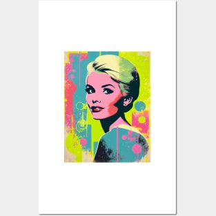 Vintage woman in pop-art style portait Posters and Art